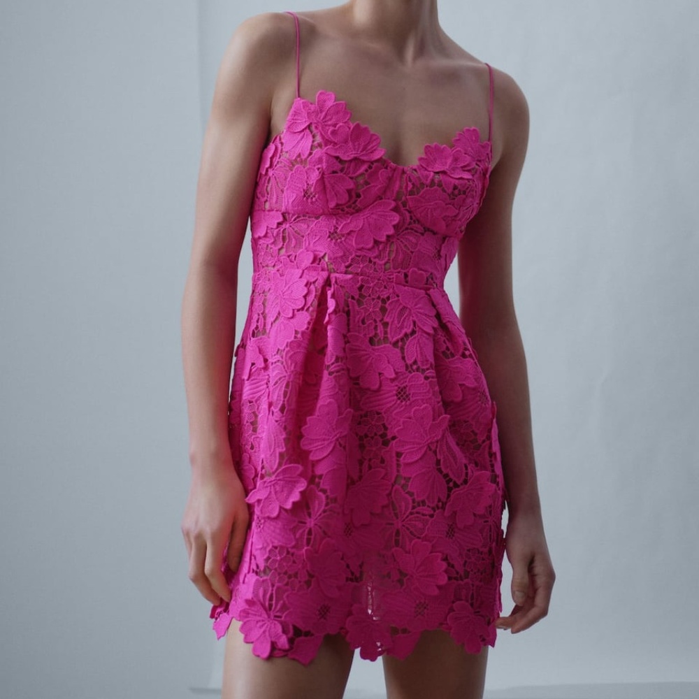 Mango Capsule Guipure Dress With Braces